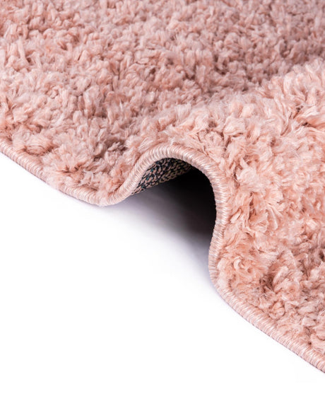 Dusty Rose 5' 3 x 5' 3 Davos Shag Square Area Rug Thick Soft Touch Fluffy & Plush Shaggy Pile 100% Polypropylene Carpet for Living Dining Bedrooms Office for Sale at Rug Engine