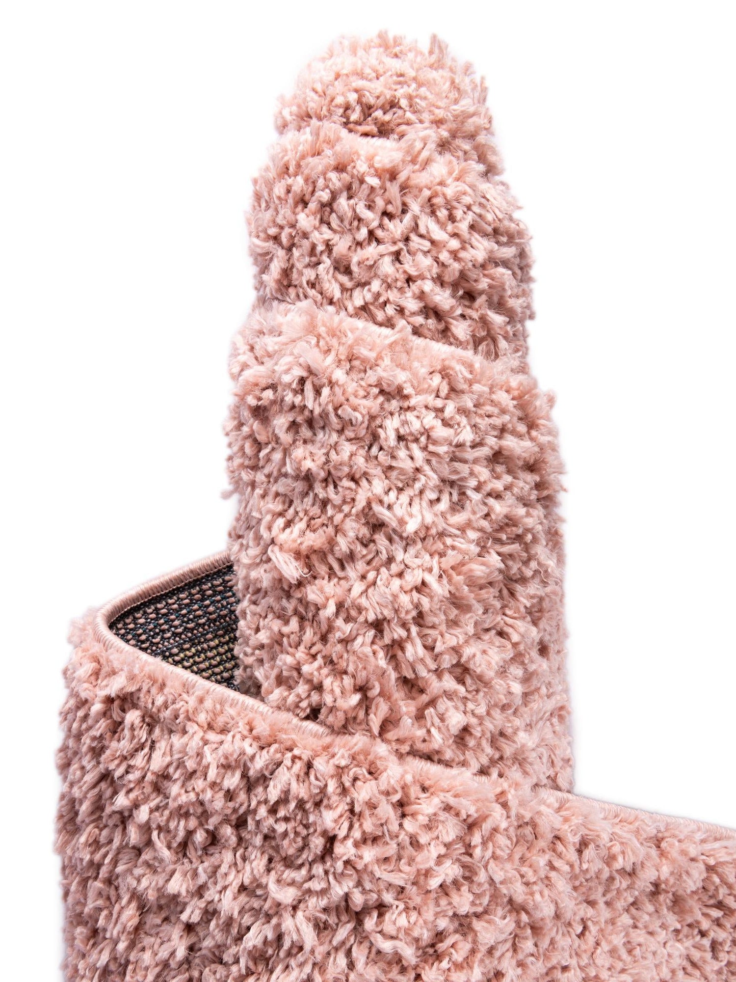 Dusty Rose 5' 3 x 5' 3 Davos Shag Square Area Rug Thick Soft Touch Fluffy & Plush Shaggy Pile 100% Polypropylene Carpet for Living Dining Bedrooms Office for Sale at Rug Engine