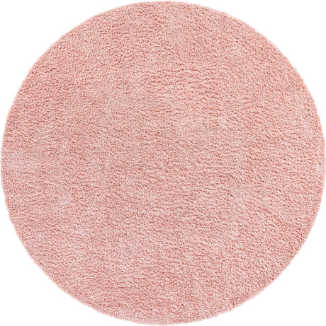Dusty Rose 7' 10 x 7' 10 Davos Shag Round Area Rug Thick Soft Touch Fluffy & Plush Shaggy Pile 100% Polypropylene Carpet for Living Dining Bedrooms Office for Sale at Rug Engine