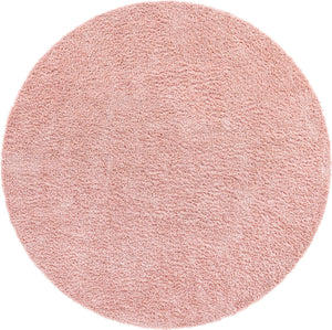 Dusty Rose 3' 1 x 3' 1 Davos Shag Round Area Rug Thick Soft Touch Fluffy & Plush Shaggy Pile 100% Polypropylene Carpet for Living Dining Bedrooms Office for Sale at Rug Engine