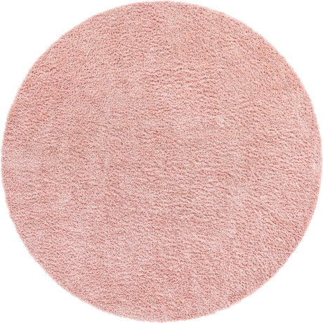 Dusty Rose 3' 1 x 3' 1 Davos Shag Round Area Rug Thick Soft Touch Fluffy & Plush Shaggy Pile 100% Polypropylene Carpet for Living Dining Bedrooms Office for Sale at Rug Engine