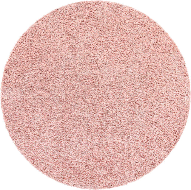 Dusty Rose 3' 1 x 3' 1 Davos Shag Round Area Rug Thick Soft Touch Fluffy & Plush Shaggy Pile 100% Polypropylene Carpet for Living Dining Bedrooms Office for Sale at Rug Engine