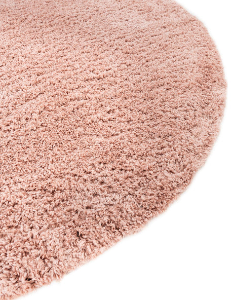 Dusty Rose 2' x 2' Davos Shag Round Area Rug Thick Soft Touch Fluffy & Plush Shaggy Pile 100% Polypropylene Carpet for Living Dining Bedrooms Office for Sale at Rug Engine