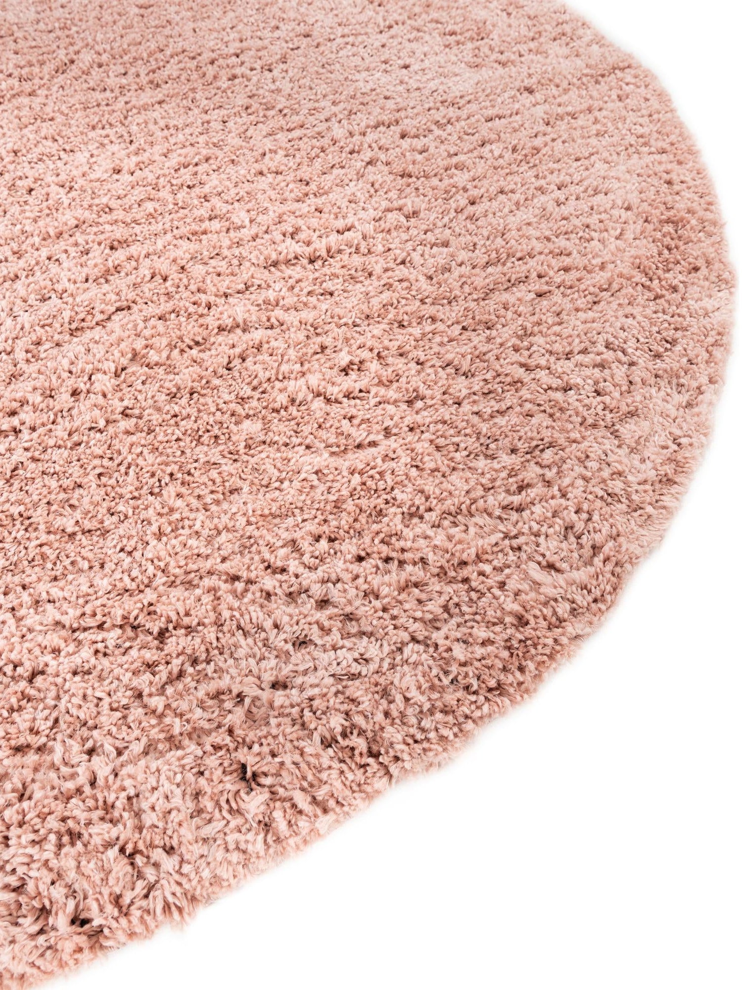 Dusty Rose 3' 1 x 3' 1 Davos Shag Round Area Rug Thick Soft Touch Fluffy & Plush Shaggy Pile 100% Polypropylene Carpet for Living Dining Bedrooms Office for Sale at Rug Engine