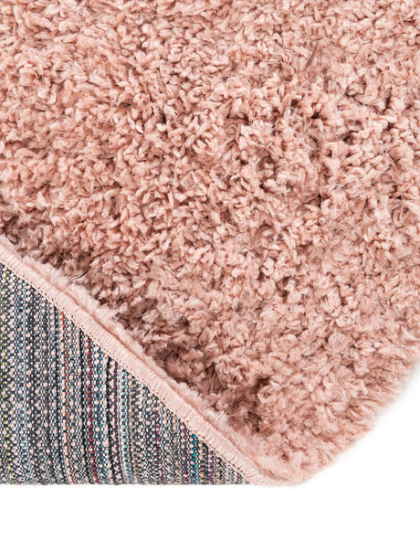 Dusty Rose 2' x 2' Davos Shag Round Area Rug Thick Soft Touch Fluffy & Plush Shaggy Pile 100% Polypropylene Carpet for Living Dining Bedrooms Office for Sale at Rug Engine