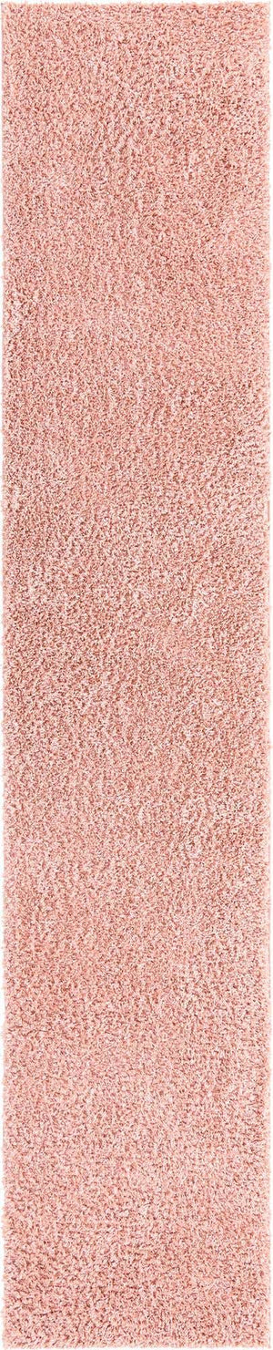 Dusty Rose 2' 7 x 13' 1 Davos Shag Runner Area Rug Thick Soft Touch Fluffy & Plush Shaggy Pile 100% Polypropylene Carpet for Living Dining Bedrooms Office for Sale at Rug Engine