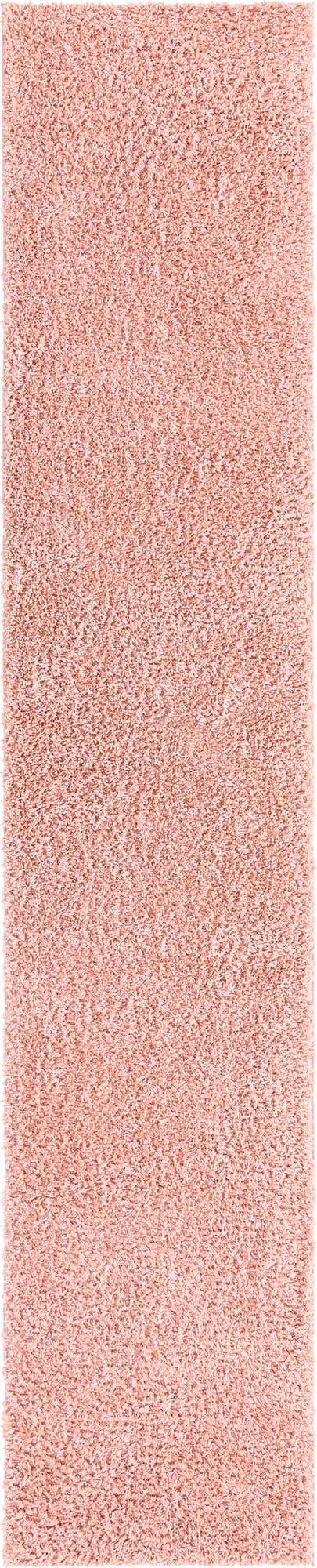 Dusty Rose 2' 7 x 13' 1 Davos Shag Runner Area Rug Thick Soft Touch Fluffy & Plush Shaggy Pile 100% Polypropylene Carpet for Living Dining Bedrooms Office for Sale at Rug Engine