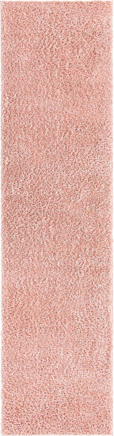 Dusty Rose 2' 7 x 10' Davos Shag Runner Area Rug Thick Soft Touch Fluffy & Plush Shaggy Pile 100% Polypropylene Carpet for Living Dining Bedrooms Office for Sale at Rug Engine