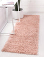 Dusty Rose 2' x 8' Davos Shag Runner Area Rug Thick Soft Touch Fluffy & Plush Shaggy Pile 100% Polypropylene Carpet for Living Dining Bedrooms Office for Sale at Rug Engine