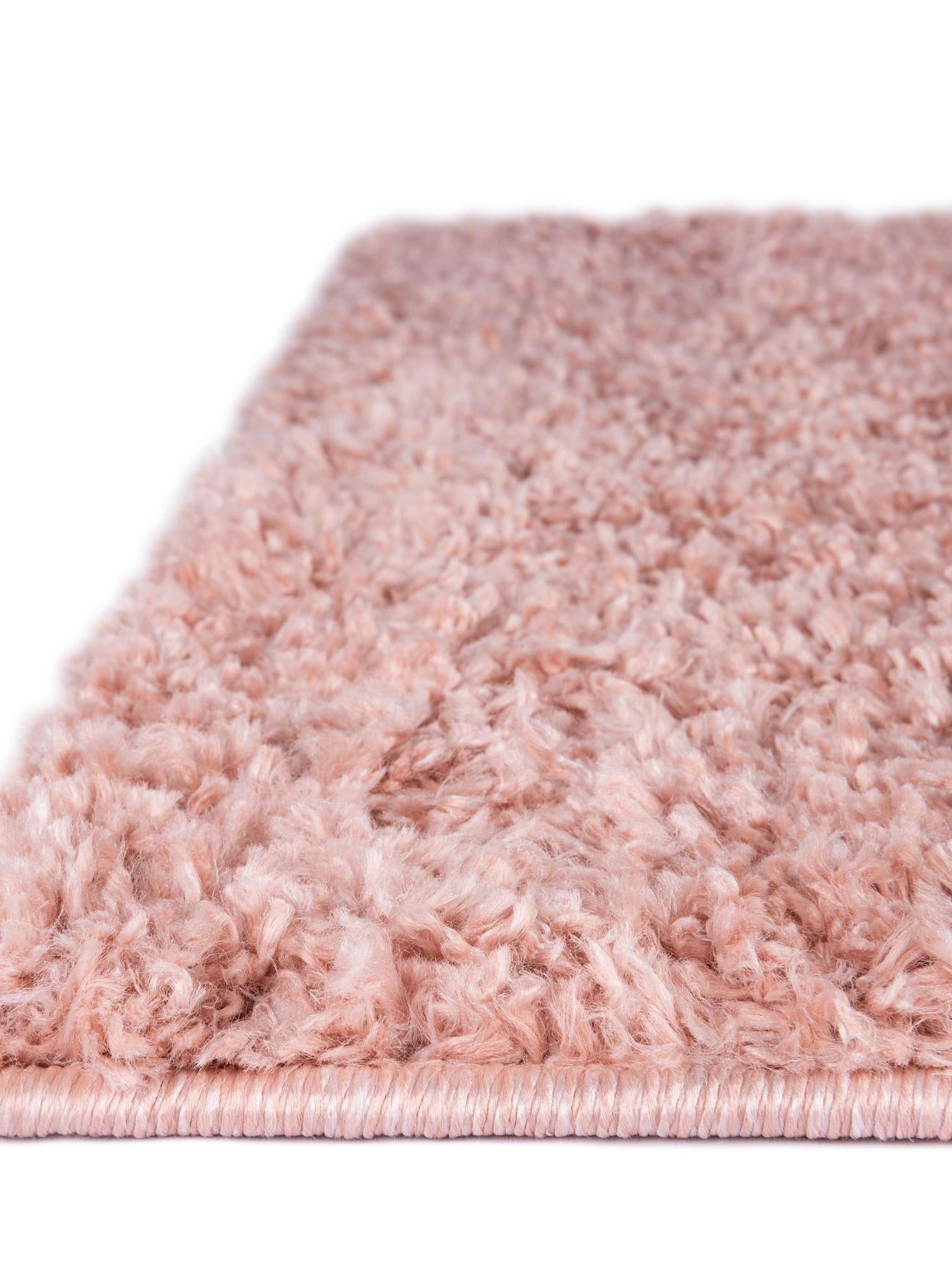 Dusty Rose 2' 7 x 13' 1 Davos Shag Runner Area Rug Thick Soft Touch Fluffy & Plush Shaggy Pile 100% Polypropylene Carpet for Living Dining Bedrooms Office for Sale at Rug Engine