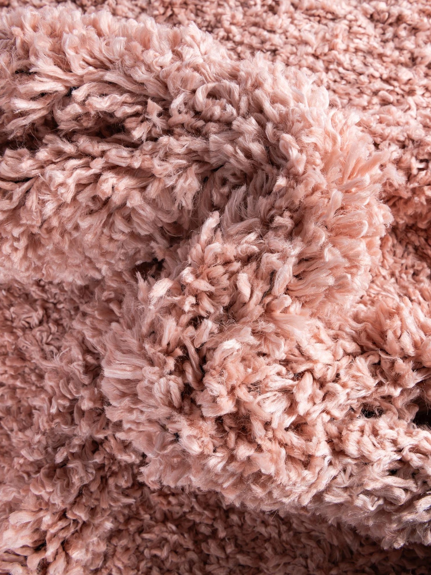 Dusty Rose 2' 7 x 13' 1 Davos Shag Runner Area Rug Thick Soft Touch Fluffy & Plush Shaggy Pile 100% Polypropylene Carpet for Living Dining Bedrooms Office for Sale at Rug Engine