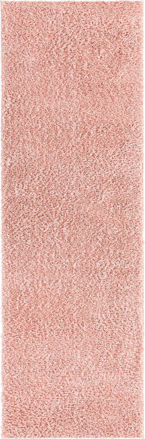 Dusty Rose 2' x 7' 1 Davos Shag Runner Area Rug Thick Soft Touch Fluffy & Plush Shaggy Pile 100% Polypropylene Carpet for Living Dining Bedrooms Office for Sale at Rug Engine