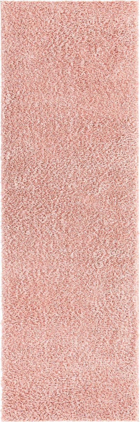 Dusty Rose 2' x 7' 1 Davos Shag Runner Area Rug Thick Soft Touch Fluffy & Plush Shaggy Pile 100% Polypropylene Carpet for Living Dining Bedrooms Office for Sale at Rug Engine