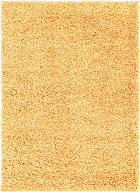 Sun Yellow 7' 10 x 11' Davos Shag Rectangle Area Rug Thick Soft Touch Fluffy & Plush Shaggy Pile 100% Polypropylene Carpet for Living Dining Bedrooms Office for Sale at Rug Engine