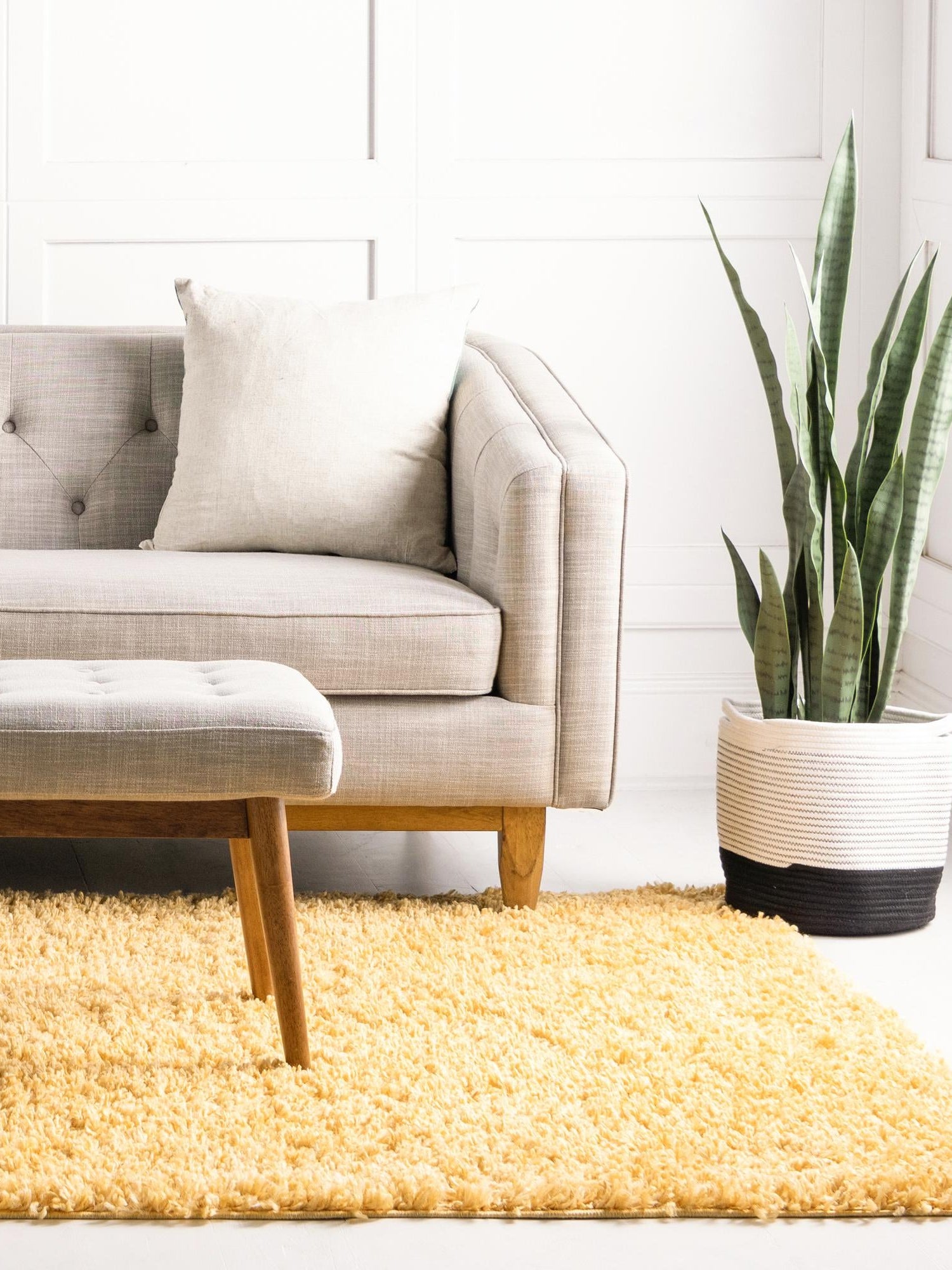 Sun Yellow 2' x 3' 1 Davos Shag Rectangle Area Rug Thick Soft Touch Fluffy & Plush Shaggy Pile 100% Polypropylene Carpet for Living Dining Bedrooms Office for Sale at Rug Engine