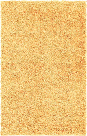 Sun Yellow 5' 3 x 8' Davos Shag Rectangle Area Rug Thick Soft Touch Fluffy & Plush Shaggy Pile 100% Polypropylene Carpet for Living Dining Bedrooms Office for Sale at Rug Engine