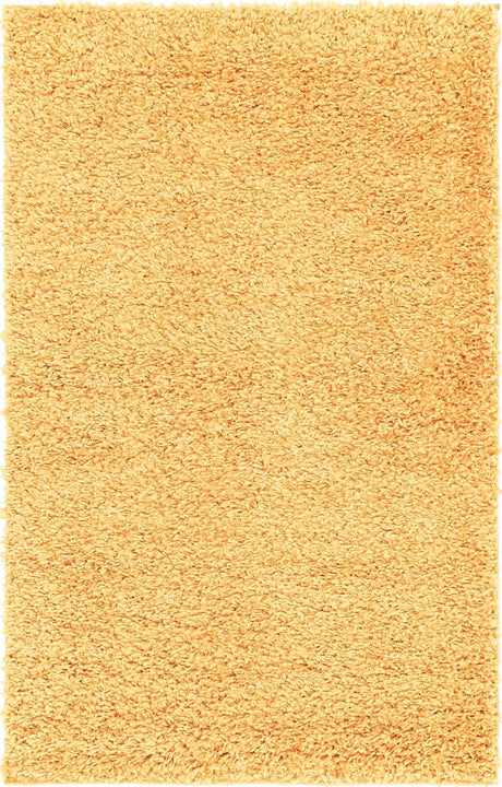Sun Yellow 5' 3 x 8' Davos Shag Rectangle Area Rug Thick Soft Touch Fluffy & Plush Shaggy Pile 100% Polypropylene Carpet for Living Dining Bedrooms Office for Sale at Rug Engine