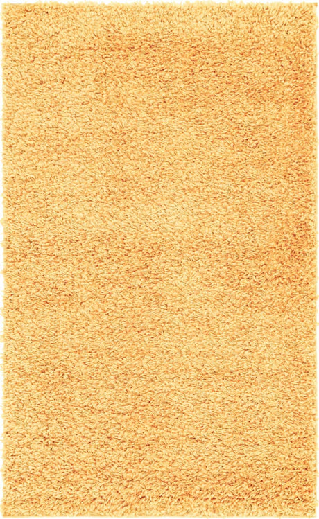 Sun Yellow 3' 1 x 5' 3 Davos Shag Rectangle Area Rug Thick Soft Touch Fluffy & Plush Shaggy Pile 100% Polypropylene Carpet for Living Dining Bedrooms Office for Sale at Rug Engine