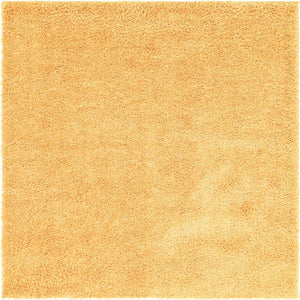 Sun Yellow 7' 10 x 7' 10 Davos Shag Square Area Rug Thick Soft Touch Fluffy & Plush Shaggy Pile 100% Polypropylene Carpet for Living Dining Bedrooms Office for Sale at Rug Engine
