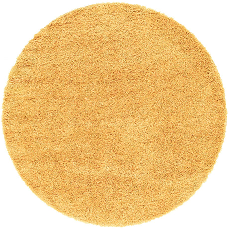 Sun Yellow 7' 10 x 7' 10 Davos Shag Round Area Rug Thick Soft Touch Fluffy & Plush Shaggy Pile 100% Polypropylene Carpet for Living Dining Bedrooms Office for Sale at Rug Engine