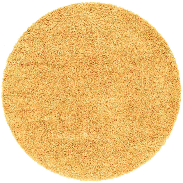 Sun Yellow 7' 10 x 7' 10 Davos Shag Round Area Rug Thick Soft Touch Fluffy & Plush Shaggy Pile 100% Polypropylene Carpet for Living Dining Bedrooms Office for Sale at Rug Engine