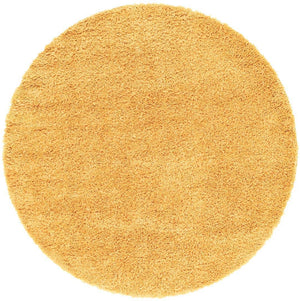 Sun Yellow 3' 1 x 3' 1 Davos Shag Round Area Rug Thick Soft Touch Fluffy & Plush Shaggy Pile 100% Polypropylene Carpet for Living Dining Bedrooms Office for Sale at Rug Engine