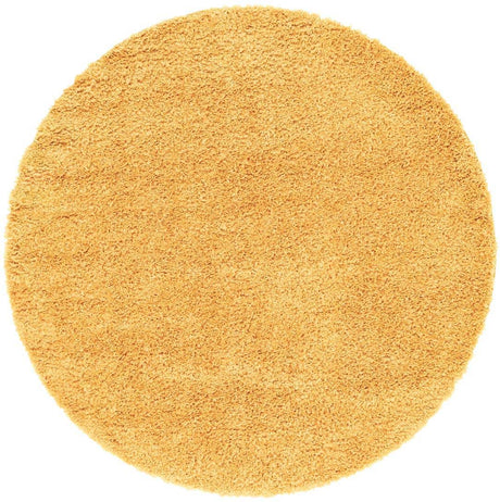 Sun Yellow 3' 1 x 3' 1 Davos Shag Round Area Rug Thick Soft Touch Fluffy & Plush Shaggy Pile 100% Polypropylene Carpet for Living Dining Bedrooms Office for Sale at Rug Engine