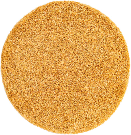 Sun Yellow 4' 1 x 4' 1 Davos Shag Round Area Rug Thick Soft Touch Fluffy & Plush Shaggy Pile 100% Polypropylene Carpet for Living Dining Bedrooms Office for Sale at Rug Engine