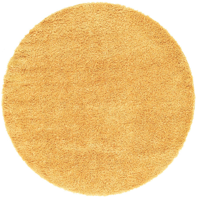 Sun Yellow 7' 1 x 7' 1 Davos Shag Round Area Rug Thick Soft Touch Fluffy & Plush Shaggy Pile 100% Polypropylene Carpet for Living Dining Bedrooms Office for Sale at Rug Engine