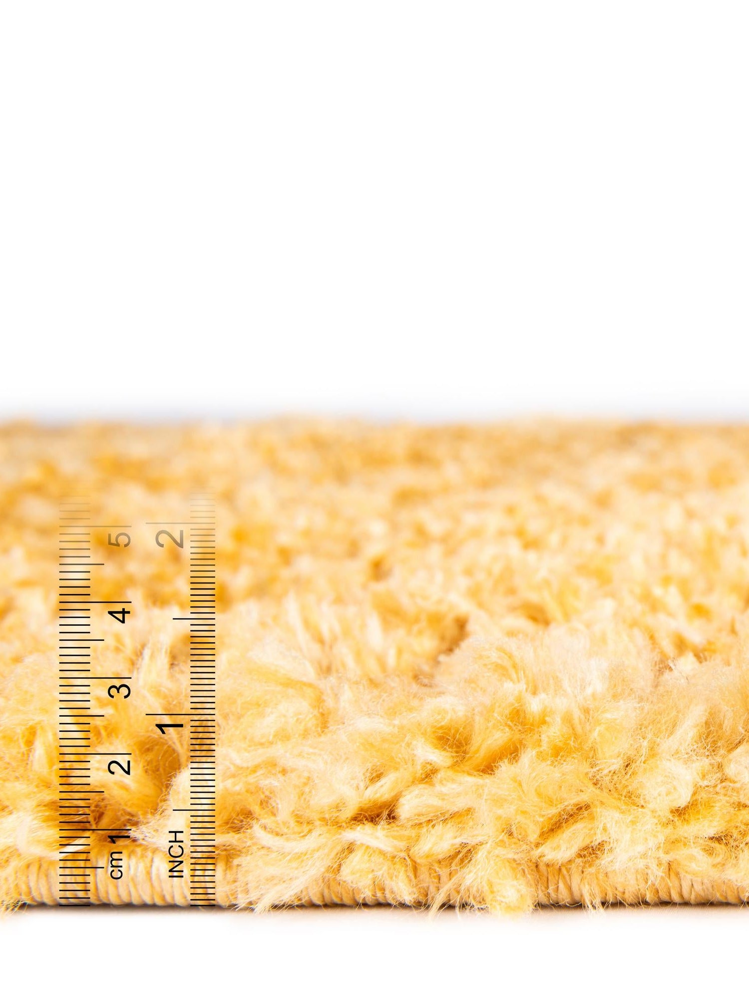 Sun Yellow 2' x 2' Davos Shag Round Area Rug Thick Soft Touch Fluffy & Plush Shaggy Pile 100% Polypropylene Carpet for Living Dining Bedrooms Office for Sale at Rug Engine