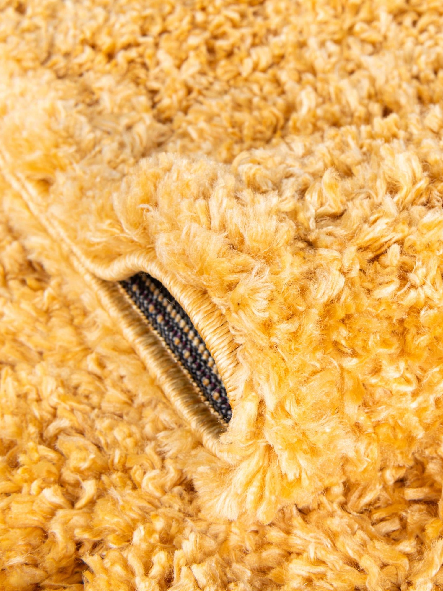 Sun Yellow 2' x 2' Davos Shag Round Area Rug Thick Soft Touch Fluffy & Plush Shaggy Pile 100% Polypropylene Carpet for Living Dining Bedrooms Office for Sale at Rug Engine