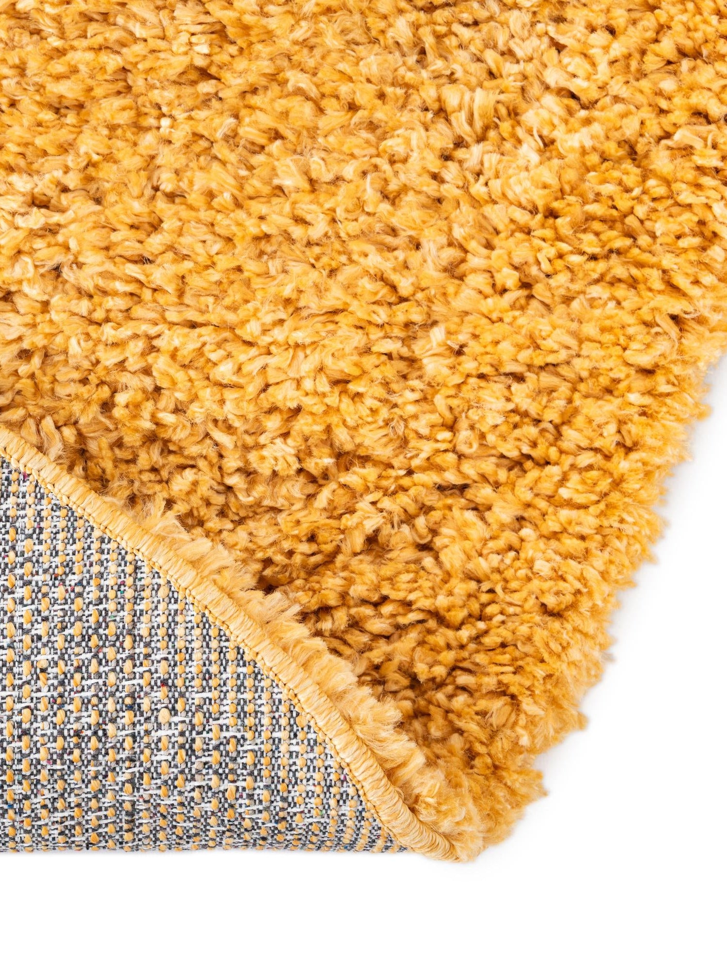 Sun Yellow 7' 10 x 7' 10 Davos Shag Round Area Rug Thick Soft Touch Fluffy & Plush Shaggy Pile 100% Polypropylene Carpet for Living Dining Bedrooms Office for Sale at Rug Engine