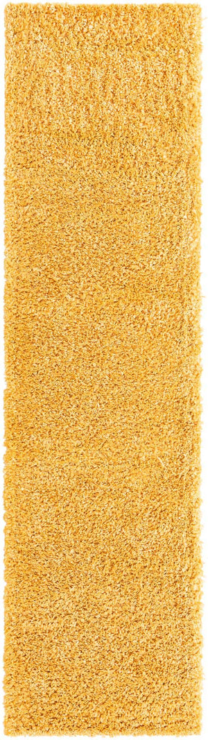 Sun Yellow 2' 7 x 10' Davos Shag Runner Area Rug Thick Soft Touch Fluffy & Plush Shaggy Pile 100% Polypropylene Carpet for Living Dining Bedrooms Office for Sale at Rug Engine
