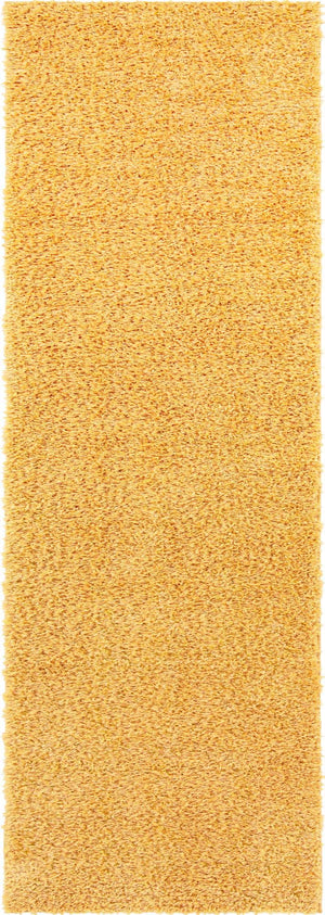 Sun Yellow 2' x 7' 1 Davos Shag Runner Area Rug Thick Soft Touch Fluffy & Plush Shaggy Pile 100% Polypropylene Carpet for Living Dining Bedrooms Office for Sale at Rug Engine