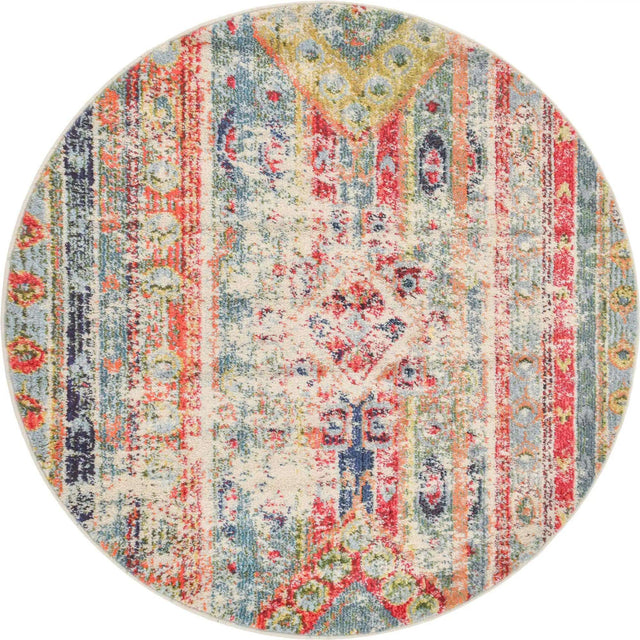 Blue 4' 1 x 4' 1 Sedona Round Area Rug