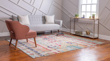 Blue 8' x 8' Sedona Square Area Rug Durable Long Lasting Carpet for Living Rooms, Kitchen, Bedrooms, Office Space, Dorms for Sale at Rug Engine