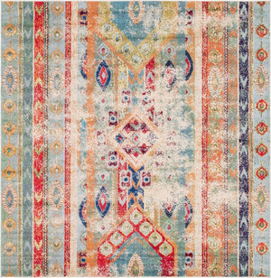 Blue 8' x 8' Sedona Square Area Rug