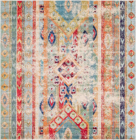 Blue 8' x 8' Sedona Square Area Rug