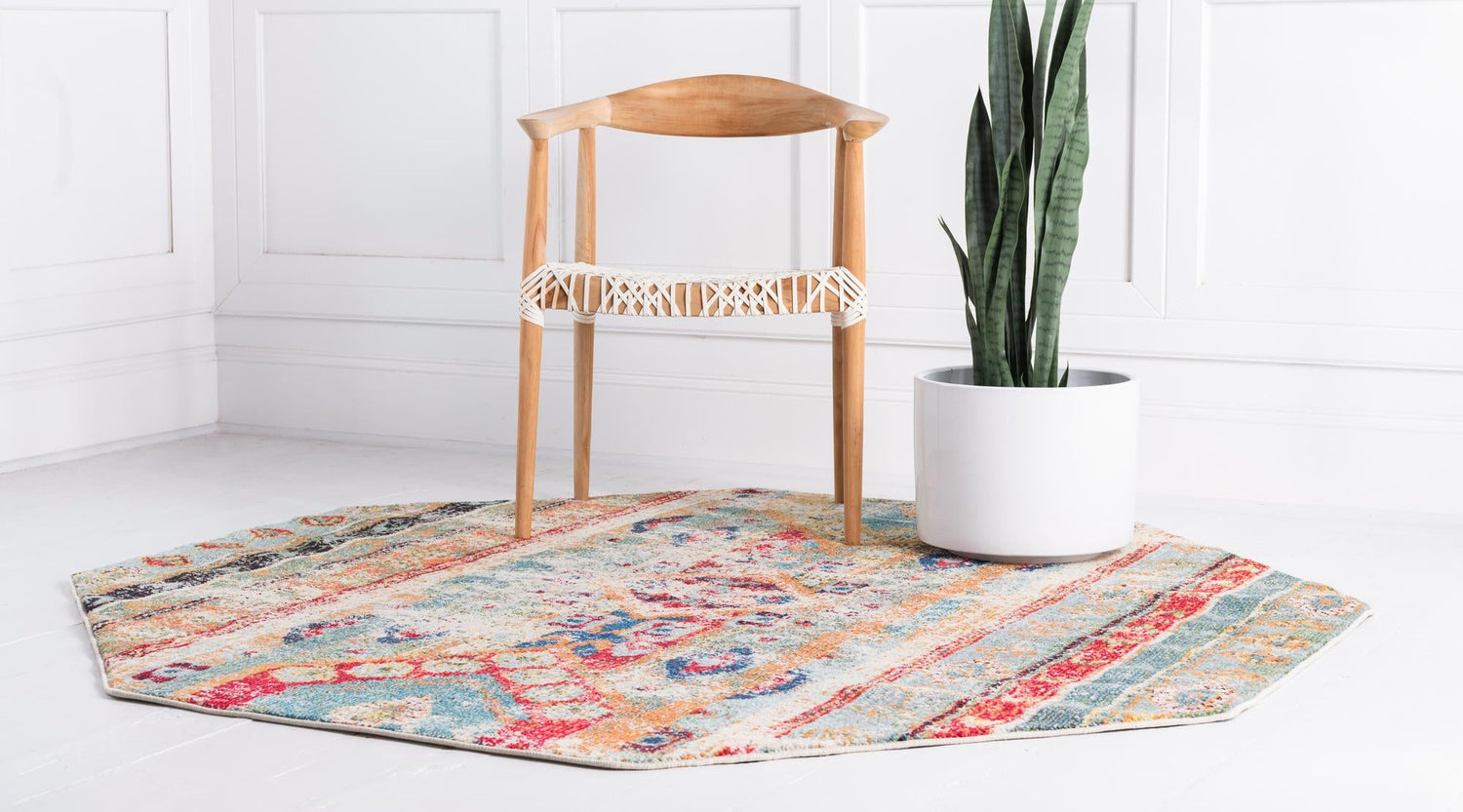 Blue 6' x 6' 1 Sedona Octagon Area Rug