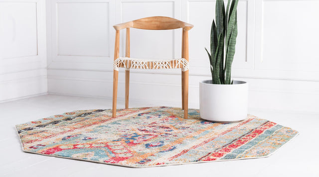 Blue 6' x 6' 1 Sedona Octagon Area Rug