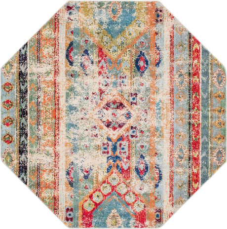 Blue 6' x 6' 1 Sedona Octagon Area Rug