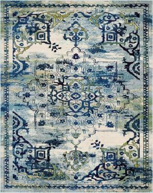 Blue 8' x 10' Medici Rectangle Area Rug 100% Polypropylene Traditional Vintage Classic Carpet for Home Interior Design Decor for Sale at Rug Engine