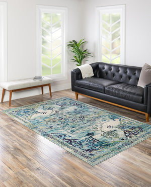 Blue 10' 6 x 16' 5 Medici Rectangle Area Rug 100% Polypropylene Traditional Vintage Classic Carpet for Home Interior Design Decor for Sale at Rug Engine