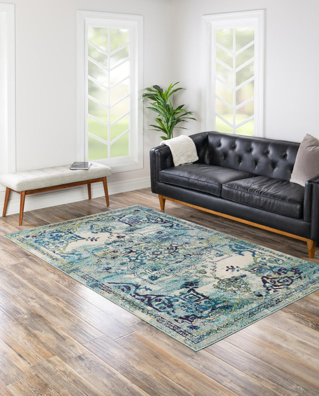 Blue 2' 2 x 3' 1 Medici Rectangle Area Rug 100% Polypropylene Traditional Vintage Classic Carpet for Home Interior Design Decor for Sale at Rug Engine