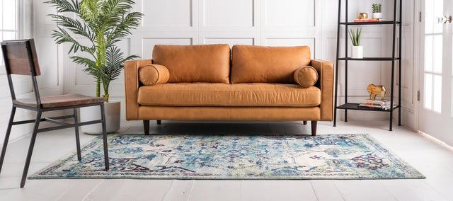 Blue 7' 1 x 10' Medici Rectangle Area Rug 100% Polypropylene Traditional Vintage Classic Carpet for Home Interior Design Decor for Sale at Rug Engine