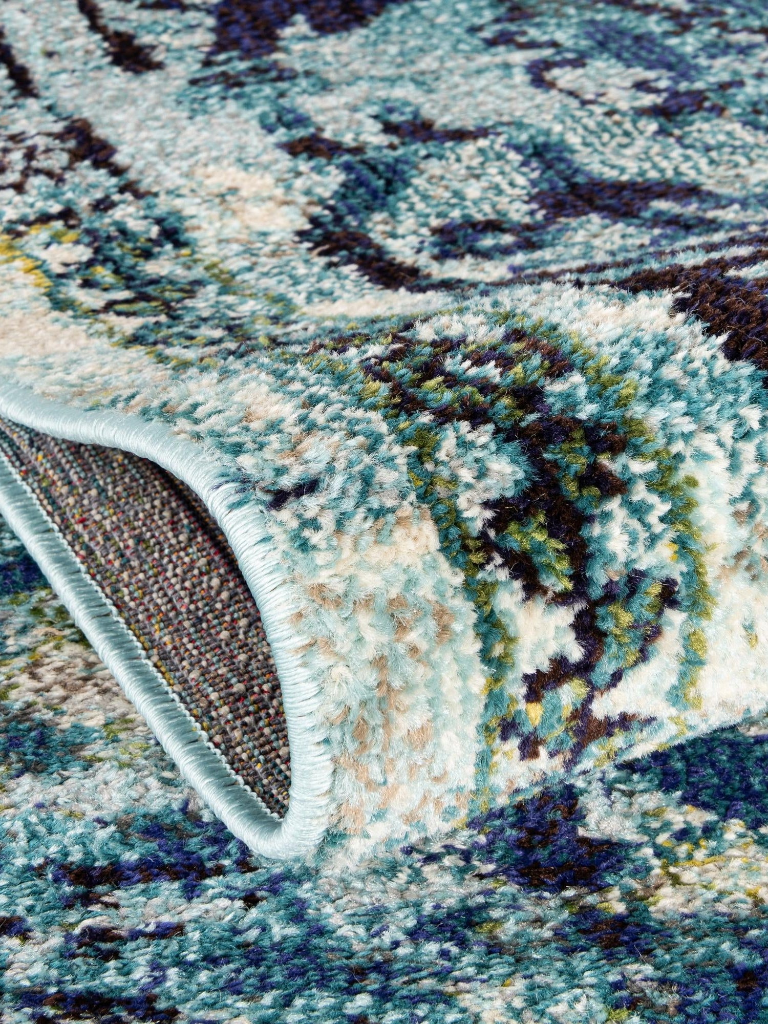 Blue 9' x 12' Medici Rectangle Area Rug 100% Polypropylene Traditional Vintage Classic Carpet for Home Interior Design Decor for Sale at Rug Engine