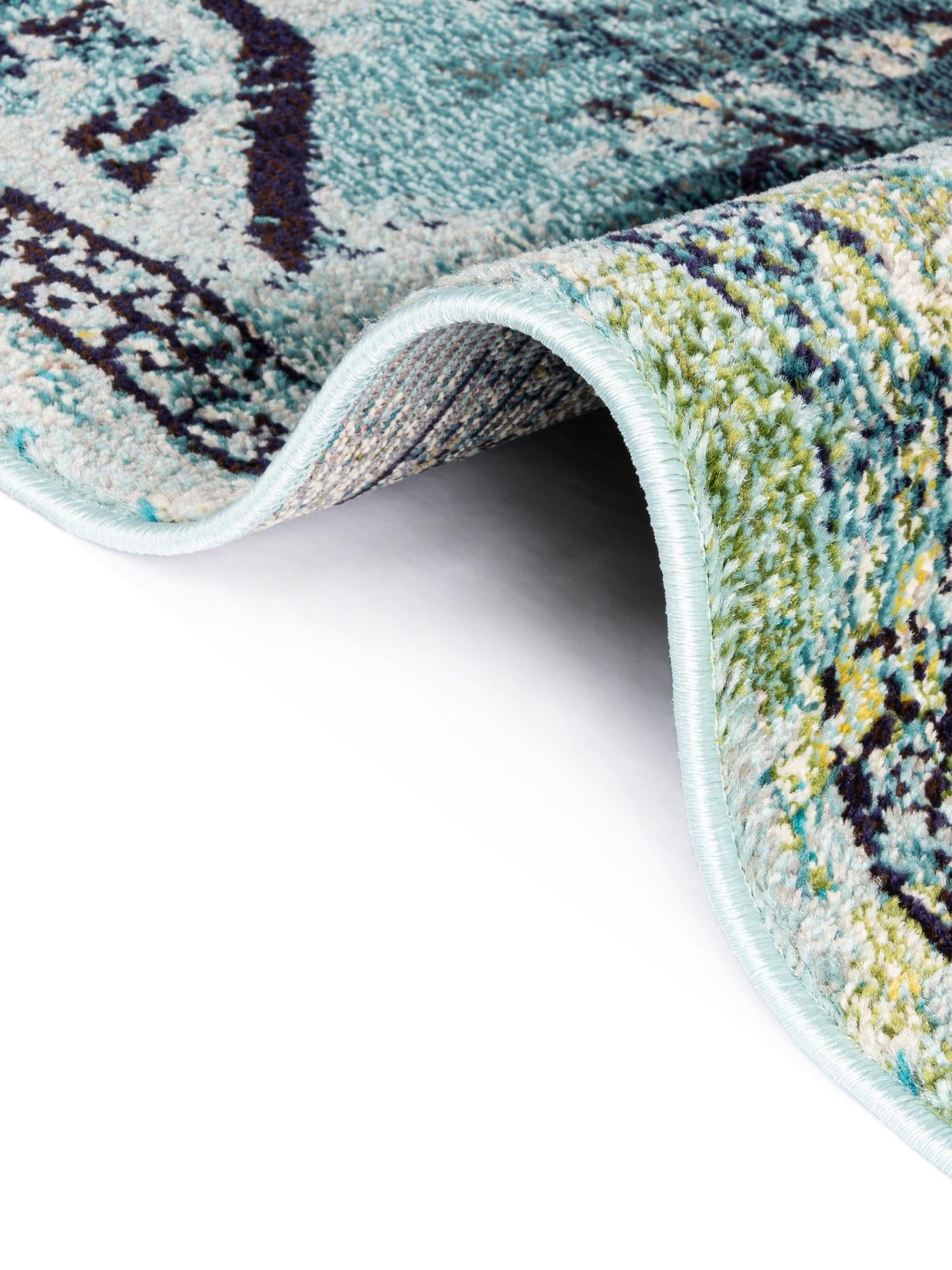 Blue 7' 1 x 10' Medici Rectangle Area Rug 100% Polypropylene Traditional Vintage Classic Carpet for Home Interior Design Decor for Sale at Rug Engine