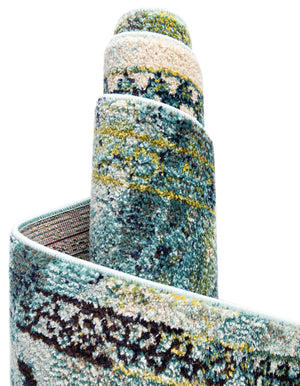 Blue 9' x 12' Medici Rectangle Area Rug 100% Polypropylene Traditional Vintage Classic Carpet for Home Interior Design Decor for Sale at Rug Engine