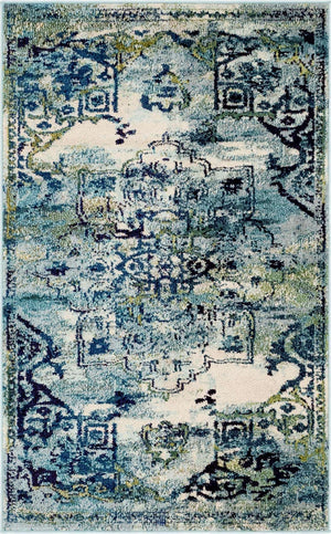 Blue 3' 3 x 5' 3 Medici Rectangle Area Rug 100% Polypropylene Traditional Vintage Classic Carpet for Home Interior Design Decor for Sale at Rug Engine