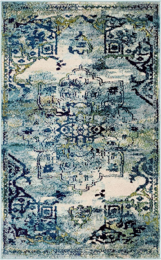 Blue 3' 3 x 5' 3 Medici Rectangle Area Rug 100% Polypropylene Traditional Vintage Classic Carpet for Home Interior Design Decor for Sale at Rug Engine